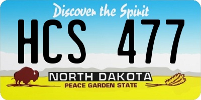 ND license plate HCS477