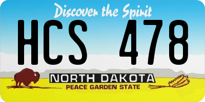 ND license plate HCS478