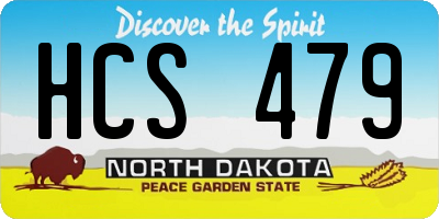 ND license plate HCS479