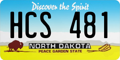 ND license plate HCS481