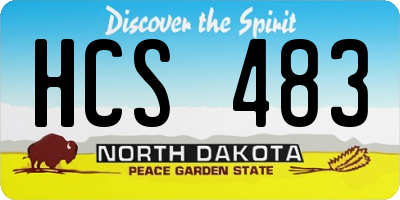 ND license plate HCS483