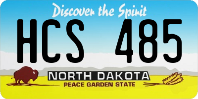 ND license plate HCS485