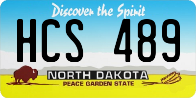 ND license plate HCS489