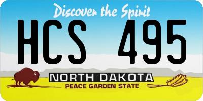 ND license plate HCS495