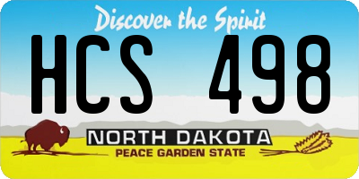 ND license plate HCS498