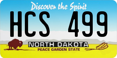 ND license plate HCS499