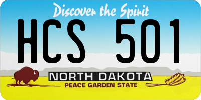 ND license plate HCS501