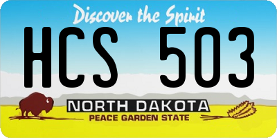 ND license plate HCS503
