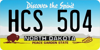 ND license plate HCS504
