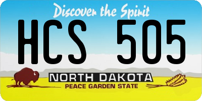 ND license plate HCS505