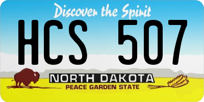 ND license plate HCS507