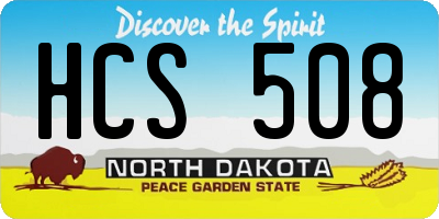 ND license plate HCS508