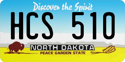 ND license plate HCS510