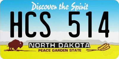 ND license plate HCS514
