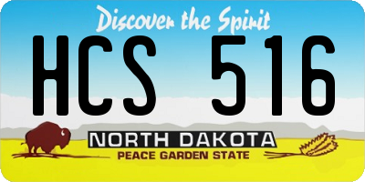 ND license plate HCS516