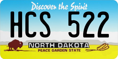 ND license plate HCS522
