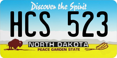 ND license plate HCS523