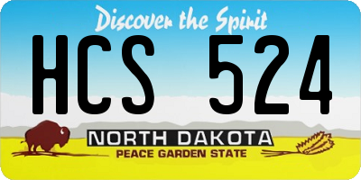 ND license plate HCS524