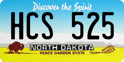 ND license plate HCS525