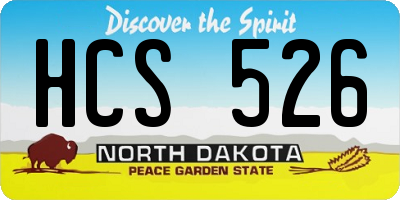 ND license plate HCS526