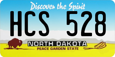 ND license plate HCS528