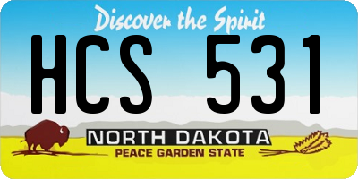 ND license plate HCS531