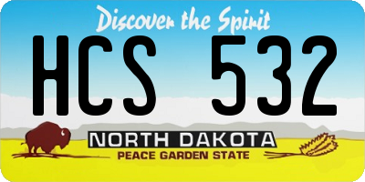 ND license plate HCS532