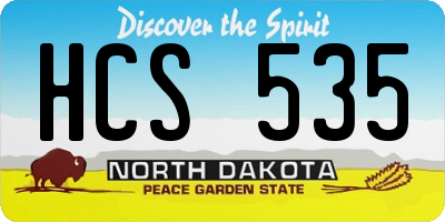 ND license plate HCS535