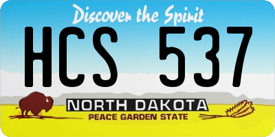 ND license plate HCS537