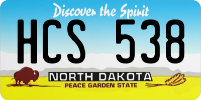 ND license plate HCS538