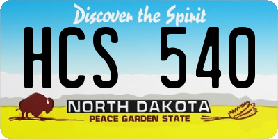 ND license plate HCS540