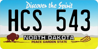 ND license plate HCS543