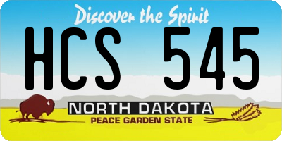 ND license plate HCS545