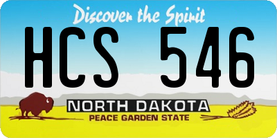 ND license plate HCS546
