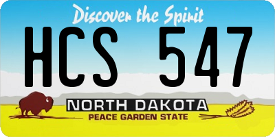 ND license plate HCS547