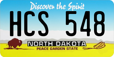 ND license plate HCS548