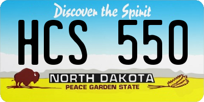 ND license plate HCS550