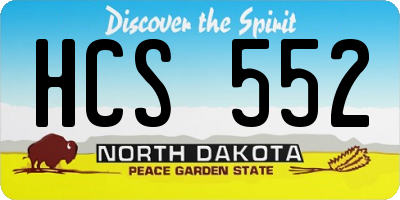 ND license plate HCS552