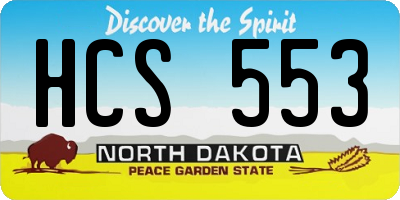 ND license plate HCS553