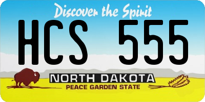 ND license plate HCS555