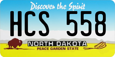 ND license plate HCS558