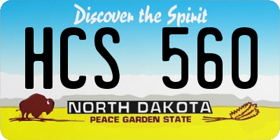 ND license plate HCS560