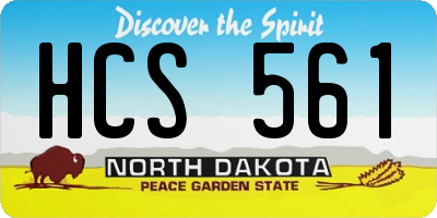 ND license plate HCS561