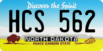 ND license plate HCS562
