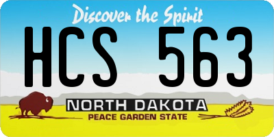 ND license plate HCS563