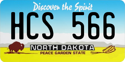 ND license plate HCS566