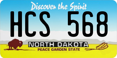 ND license plate HCS568