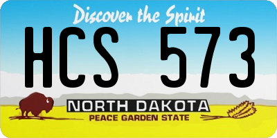 ND license plate HCS573