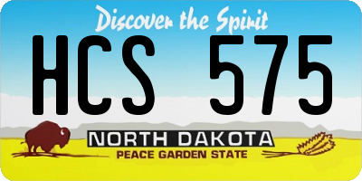 ND license plate HCS575