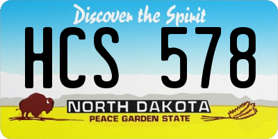 ND license plate HCS578